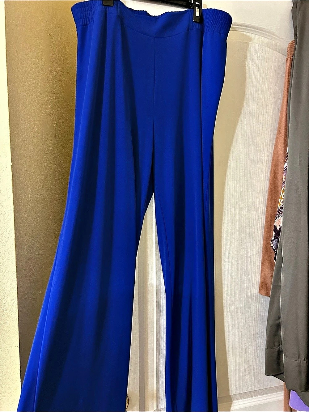 Susan Graver Wide Leg Pants in Blue Size Medium